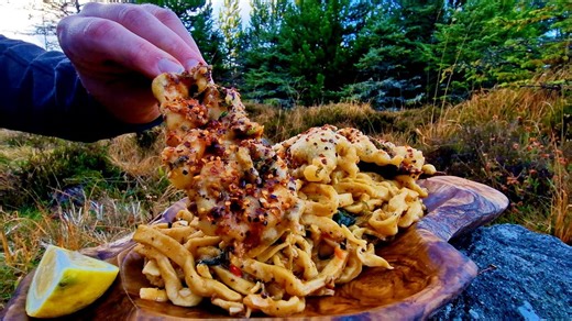 Shrimp Pasta with a Crunch | 4K ASMR Cooking