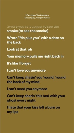 I Can’t Love You Anymore - Ella Langley, Morgan Wallen (Lyrics)