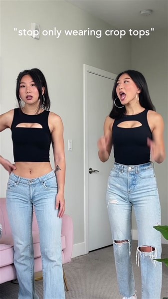Dramatic much? 🙄😂 team CROPPED or NOT? 🤔 OUTFITS ON MY LTK ‼️ #fyp #foryou #fashion #fashiontok #ootd #outfit #style #aesthetic #inspo