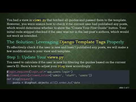 How to Use Django Template Tags Conditionals for User-Specific Content in Your Blog App