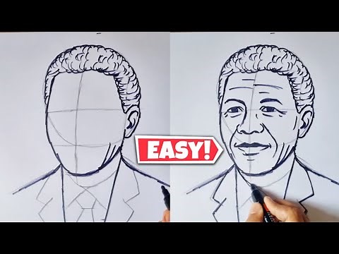 How to draw Nelson Mandela Drawing step by step #nelsonmandeladay Nelson Mandela day drawing
