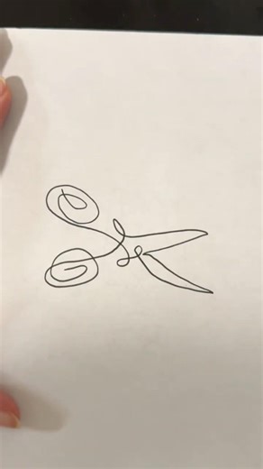 Scissors ✂️ one line drawing #art #easyartlover #doodle