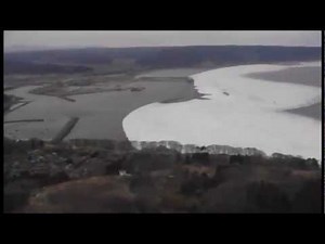 Tsunami at Kuji port, Iwate Prefecture, helicopter view