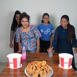 55K views · 199 reactions | KFC Bucket Bottle Flip Challenge | Akanksha and Bhushan | Akanksha & Bhushan | Facebook