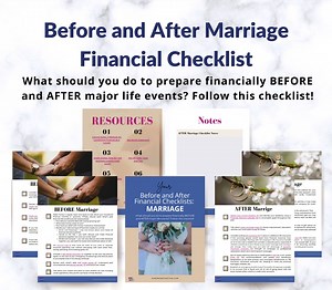 Before and After Financial Checklists: Marriage - Etsy