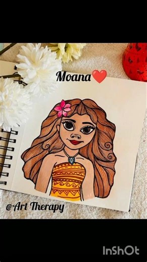 Easy draw Disney character MOANA step by step Art tutorial for beginners! @artwithv550
