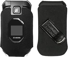 Case with Clip Compatible with Kyocera DuraXV Extreme E4810 Verizon, DuraXE Epic E4830 AT&T FirstNet, Nylon Fitted Case, Rotating Belt Clip, Built in Screen Keypad Protection