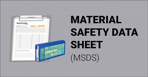 Material Safety Data Sheet (MSDS) | Bookairfreight Shipping Terms Glossary