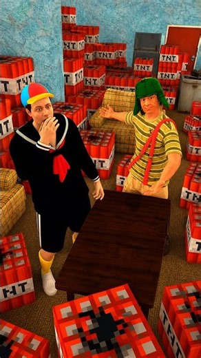 EL CHAVO BLOWS UP KIKO'S HOUSE WITH TNT! 💥😱 #elchavodel8 #kiko #gtasanandreas