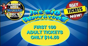 1M views · 370 reactions | Garden Bros Nuclear Circus - World's Largest Circus Under the World's Largest Climate Controlled Big Top is coming to a city near you. First 100 Adult Tickets for Each Show Time; ONLY $14.50 | HURRY These Do Not Last Long. LOCATIONS || TIMES || TICKETS secure.gardenbroscircus.com | Garden Bros Circus | Facebook