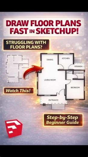 NEW to SketchUp? Draw Floor Plans Like This! #sketchup #sketchuptutorial #floorplan