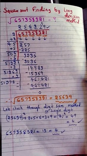Square Root by Long Division Method #maths #shorts.