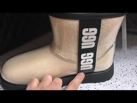 Classic CLEAR Mini Ugg Boots - Waterproof (Natural/ Black color combo)