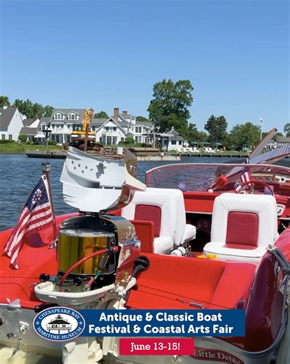See you next weekend for the 37th Antique & Classic Boat Festival — June 13–15 at CBMM! Step back in time and explore one of the Mid-Atlantic’s largest classic boat shows featuring 100 stunning boats on land and in the water, expert-led talks, and hands-on exhibits. Celebrate boating history, craftsmanship, and community on the Miles River! Tickets & Information: https://cbmm.org/event/antique-classic-boat-festival-and-coastal-arts-fair/ #ClassicBoats #FathersDayWeekend #BoatingHistory #StMichae