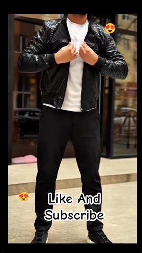 Luxurious Black Python Embossed Leather Bomber Jacket" #shorts