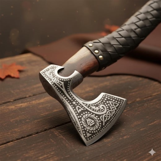Hachette Viking forgée à la main | Réplique de hache historique | Acier gravé artisanal | Cadeau fait main pour la Saint-Valentin - Etsy France