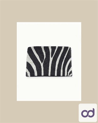 Ink+Alloy Zebra Seed Bead Clutch