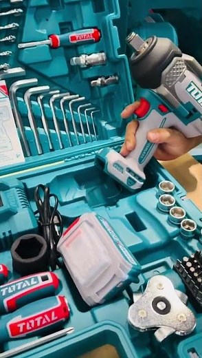 TOTAL Tools P20s 20V series Cordless BL motor impact wrench 1350Nm & 125 Hand tools set- THKTHP31262