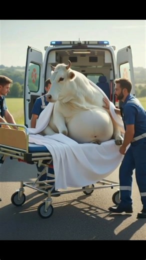 Pregnant Cow Rescued on Road 🚑 | Cow Gives Birth in Hospital #Shorts #CowRescue #AnimalCare