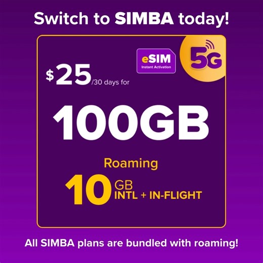 Why pay hefty amount to roam overseas? Get SIMBA SuperRoam Max today to enjoy roaming that bundled within the plan at just $25. What’s more you can also enjoy in-flight roaming as well! Sign up now @ www.SIMBA.sg. Instant eSIM activation available too. T&Cs apply #SIMBA #SimplyTheBest #Singapore #5G #BestValuePlan #roaming | SIMBA Telecom