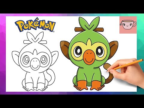 How To Draw Grookey from Pokemon | Cute Easy Step By Step Drawing Tutorial