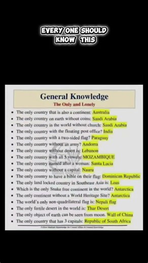 Amazing General Knowledge Facts Everyone Should Know 🤯