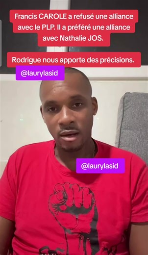 Francis CAROLE a refusé une alliance avec le PLP. Il a préféré une alliance avec Nathalie JOS. Rodrigue PETITOT nous apporte des précisions. #rodriguepetitot #leR #rpprac #martinique972 #laurylasid