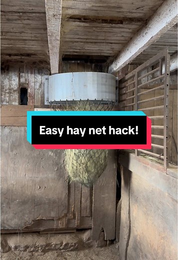 Effortless Hay Net Filling System for Barns