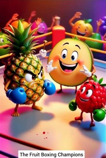 🥊 Fruit Fight: Raspberry vs Pineapple 🍍💥🫐 #shorts