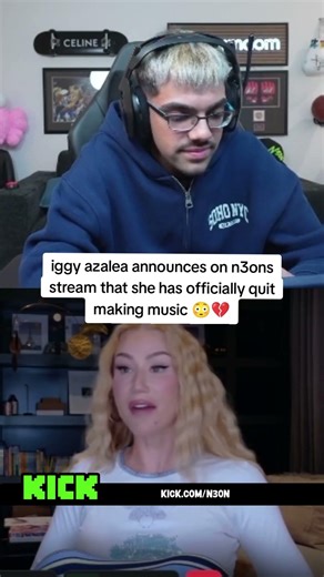 iggy azalea announces on n3ons stream that she has officially quit making music