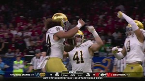 Notre Dame Football forces another Georgia Football fumble and finds the end zone on the next play! | ESPN