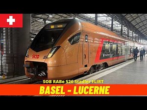 Cab Ride Basel — Lucerne (SOB, Switzerland, November 2025) train driver's view 4K