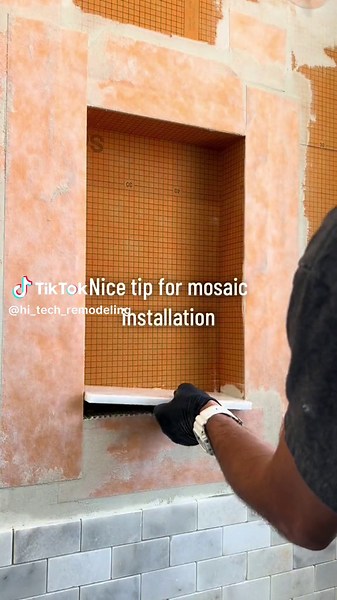 The niche Part 2. Sometimes, even for an experienced craftsman, cutting marble mosaic can be quite challenging. However, a little trick is to install it on a thin 3/16 KERDI-BOARD. After it dries, you can then cut and install it directly into the niche! . . . #kerdi#kerdiboard#schluter#schlutersystems#shower#bathroom#niche#showerniche#bath#construction#contractor#contractorsofinsta#bathroomsofinstagram#design#designer#interiordesign#home#homeimprovement#marble#мрамор#плитка#мозайка#tipsandtricks