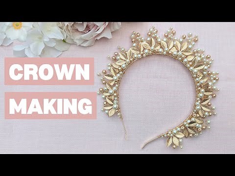 Make Your Own Gold Leaf Bridal Crown with Pearls | Step-by-Step Headband Making Tutorial