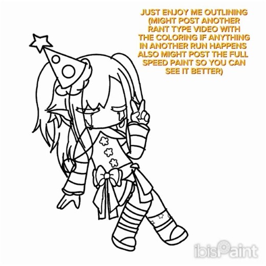 Outlining my new oc + a slight rant video (Yes I know it's late when I'm posting this)