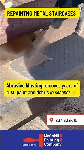 Blasting & Repainting Rusted Metal Stairs