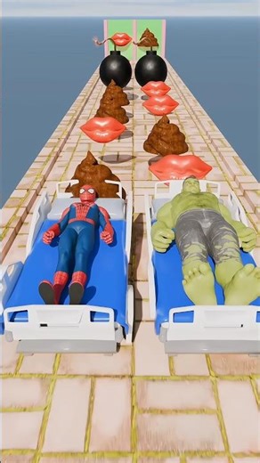 Hulk VS Spider man New Race Help Spider man #gta #spiderman #funny