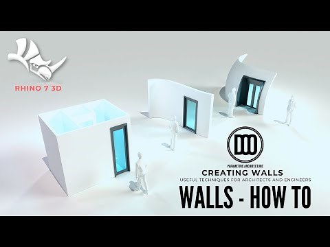 Rhino 3D How to create walls of various types Full tutorial Architecture and Engineering Modeling