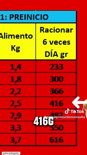 Alimentación de 100 Pollos de Engorde del Día 1 al 7