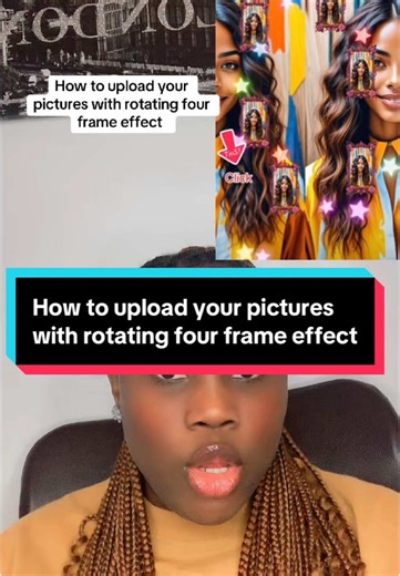 How to upload your pictures with rotating four frame effect#tiktoktips #creatortips #educationalpurpose #newontiktok #tiktokbeginners #queenzoei #queenzoeforever