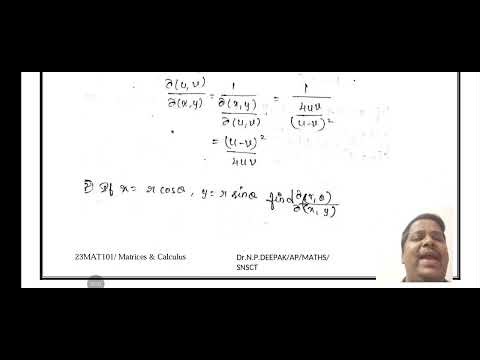 Problems on Jacobian Matrix| Matrices and Calculus| SNS Institutions 