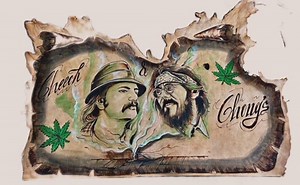 Ramoslouxleather Cheech and Chongs Handmade Pyrograph Leather Canvas Hand Painted - Etsy