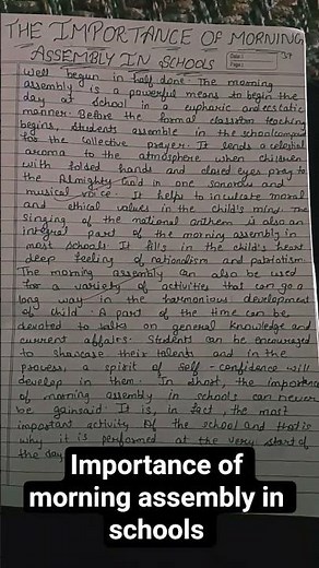 the importance of morning assembly in schools