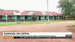 DUNKWA-ON-OFFIN: Rainstorm destroys Dunkwa Senior High Technical School block #AdomNews | Adom TV
