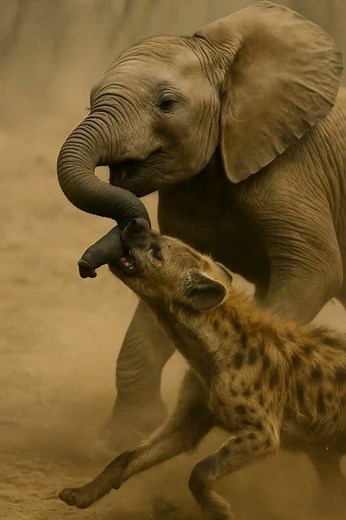 Baby Elephant vs Hyena | Intense Wildlife Documentary Moment #wildlife