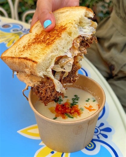 Disneyland’s Bulgogi Grilled Cheese with Corn Cheese Soup might be our new favorite lunch combo 😋 | Foodbeast