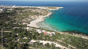 Konnos Beach in Protaras seen from the air, Cyprus, Europe | Aerial view of Konnos Beach in Protaras, Cyprus, Europe