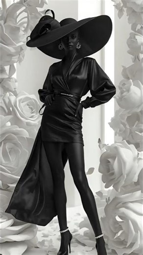 All black, all power. 🖤 #BlackBeauty #Elegance #fashion #aimodels