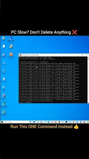 del /s /q %temp%\\* | Instantly Remove Hidden Junk Files | Computer Tips & Tricks