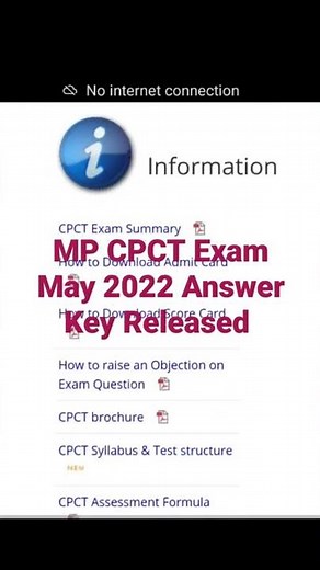 MP CPCT ANSWER KEY MAY 2022
